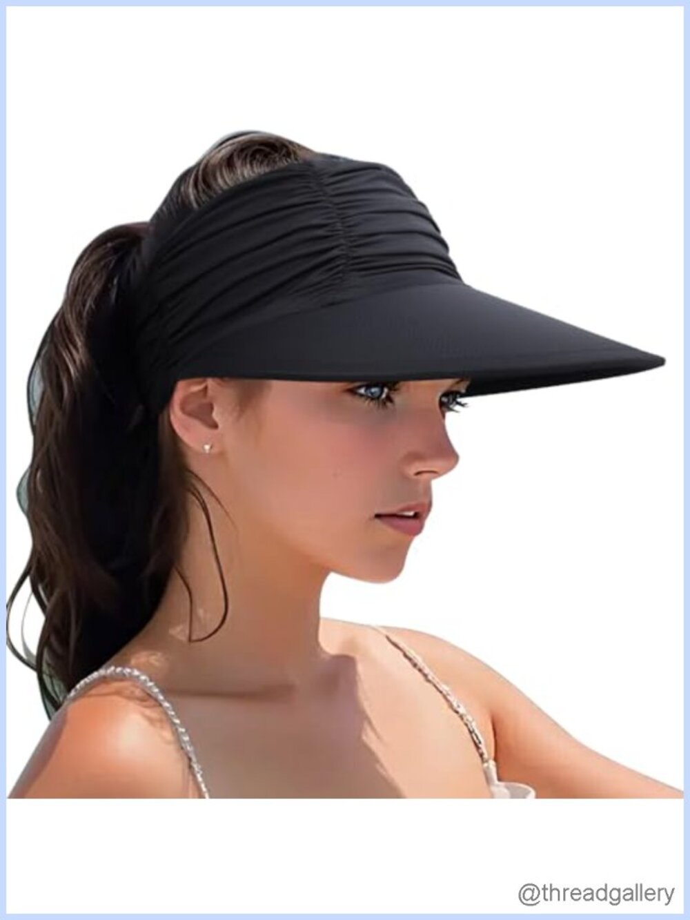 Women's UPF 50+ Visor Sun Hat Adjustable Foldable Wide Brim